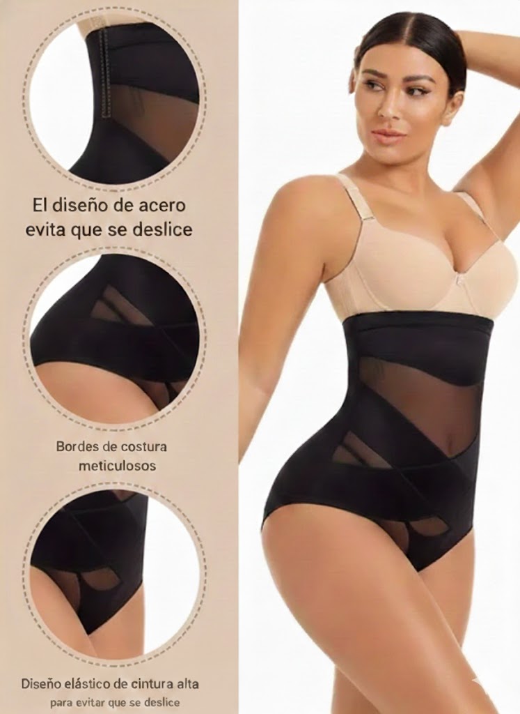 Panty faja de cintura alta, con compresión cruzada | Producto Exclusivo